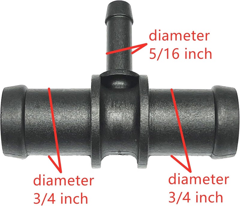 FEEDUN 3/4"-3/4"-5/16",Radiator Coolant Hose 3 Way Connector,Heater T-Joint Diverter,Water Pipe Splitter Repair Kit for Mercedes-Benz BMW Audi Volkswagen Chevrolet Volvo Buick Ford Toyota Honda,19mm-19mm-8mm - Image 2